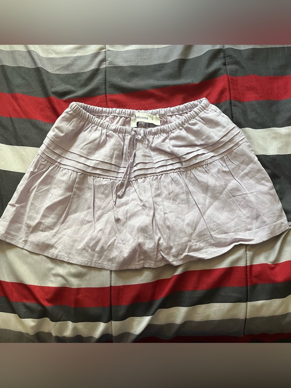 Hollister Light Lavender Tiered Skater Mini Skirt